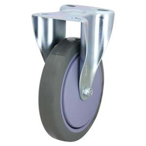 150mm Institutional Rubber Rigid Zinc Durolite Castor (R6105) - Richmond Rolling&hellip;