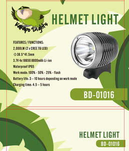 Lights And Reflections: MTB Helmet light Kakapo Lights