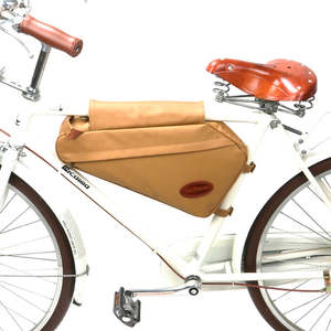 Bags And Panniers: Canvas bike frame bag Tourbon brown