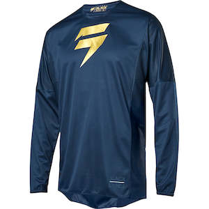 Shift 3lack Label Gear: SHIFT 3LACK STRIKE JERSEY [NAVY/GOLD] S
