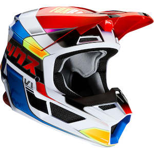 FOX YOUTH V1 YORR HELMET ECE [BLUE/RED] YS