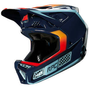 Fox Rampage Pro Carbon Helmets 499: RAMPAGE PRO CARBON HELMET DAIZ [NAVY] XL