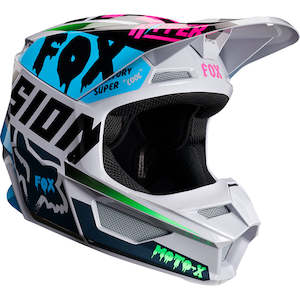 Fox Mx18: YOUTH V1 CZAR HELMET [LIGHT GREY] M