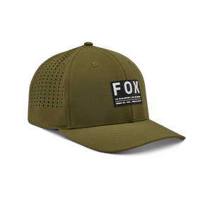 Headwear: FOX NON STOP TECH FLEXFIT HAT [OLIVE GREEN]