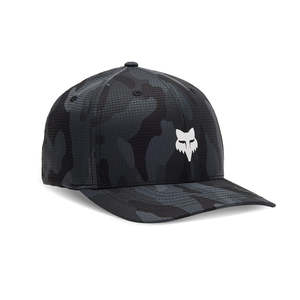 Headwear: FOX HEAD CAMO TECH FLEXFIT HAT [BLACK CAMO] L/XL