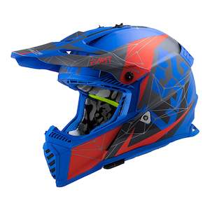 Off Road Apparel: LS2 MX437 Fast Evo Alpha Helmet - Matte Blue / Red