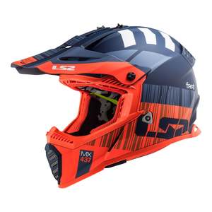 Off Road Apparel: LS2 MX437 Fast Evo Xcode Matte Blue / Orange