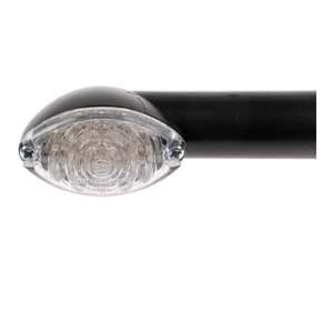 Indicators Road: Whites LED Mini-Catseye Flasher - Black, Long Stem