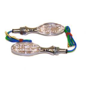 Indicators Road: Whites Flasher Universal LED Teardrop Chrome (Pair)