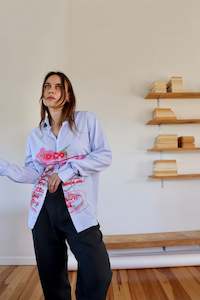 Blue Striped 'To Do' Shirt S