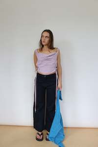 Navy Straight Leg Trousers