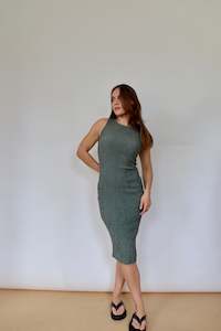 Green Crinkle Dress