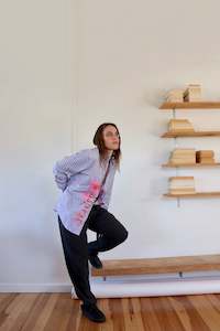 To Do Shirt: Purple Checked 'To Do' Shirt M