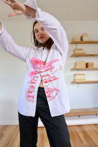 To Do Shirt: Pink Striped 'To Do' Shirt S