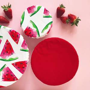 Bowl Cover Sets: WATERMELON & RED | Bowl cover set of three