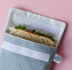 Snack Sandwich Bags: BLUE & WHITE STRIPES | Sandwich Bag
