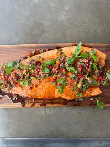 Pomegranate Salsa Baked Salmon Xmas Feast