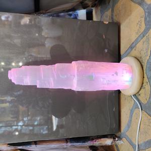 Selenite Lamps: Extra Large 35cm Selenite LED Lamp with Mood Change Lighting