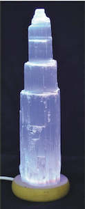 Selenite Lamps: Large 25cm Selenite Lamp with mood change