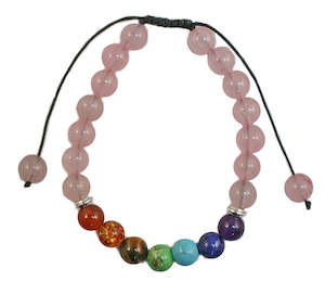 Chakra Healing Crystal Bracelet - Rose Quartz
