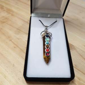 Tiger’s Eye Chakra point pendant