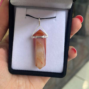 Carnelian silver point pendant