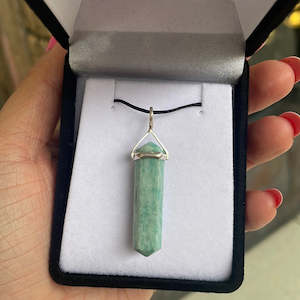 Crystal Point Pendants: Amazonite silver point pendant