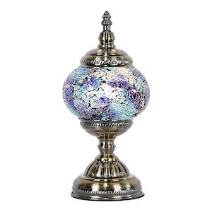 Turkish Lamps: Violet Round Turkish Mosaic Lamp