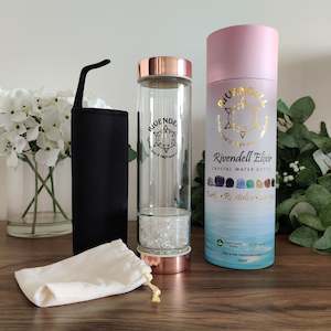 Crystal Water Bottles: Rivendell Elixir: Clear Quartz Crystal Water Bottle