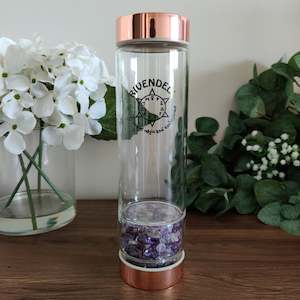 Crystal Water Bottles: Rivendell Elixir: Amethyst Crystal Water Bottle