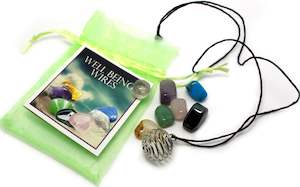 Wellbeing Pendants: Wellbeing Necklace with Seven Gemstone Pendants