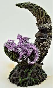 Dragons: Purple Dragon Lying on Moon