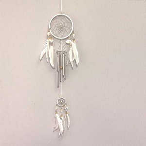 White Dreamcatcher Windchime