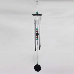 Wind Chimes: Modern Windchime with Turquoise and Brown Stones