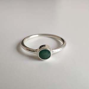 Stirling Silver Rings: Emerald Delicate 925 Sterling Silver Ring