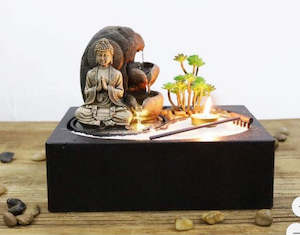 Water Features: Water Feature Meditating Buddha in Zen Garden