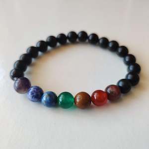 Balance Your Root Chakra: Chakra Black Agate Bracelet