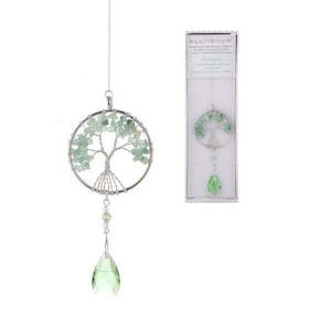 Rose Quartz: Equilibrium green aventurine Tree of Life Suncatcher