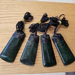 Large Greenstone Toki Pendant 60x25mm