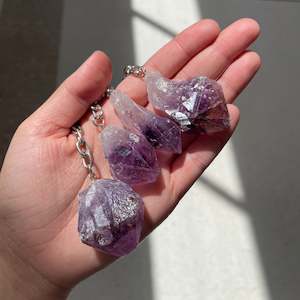 Raw Amethyst Key Ring - Assorted