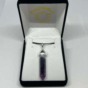 Crystal Point Pendants: Fluorite Silver Point Pendant
