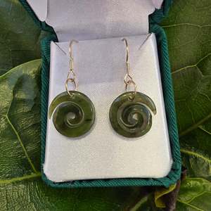 Koru Greenstone Earrings