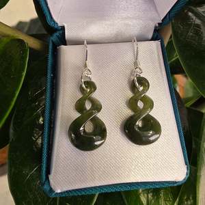 Mothers Day Range: Greenstone Triple Twist Pikoura Greenstone Earrings