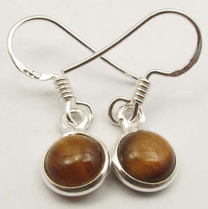 Tigers Eye 925 Sterling Silver Dangle Earrings