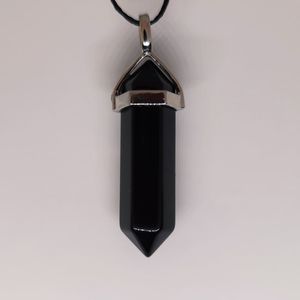 Black Obsidian Crystal Point Pendant