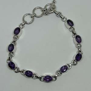Amethyst: Amethyst Sterling Silver Bracelet