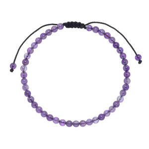 Amethyst: Amethyst Bead Anklet 4mm