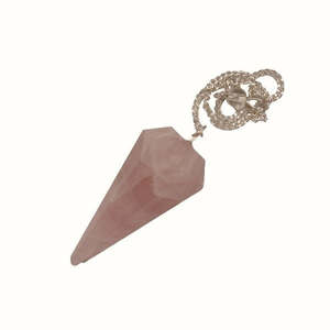 Rose Quartz: Rose Quartz 6 Facet Pendulum