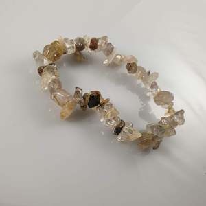 Balance Your Crown Chakra: Rutilated Quartz Chip Crystal Bracelet