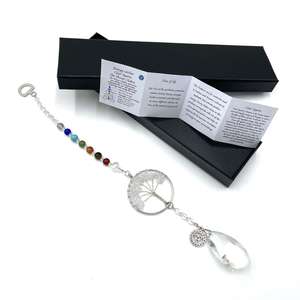 Clear Quartz: Tree of Life Suncatcher Throat Chakra Clear Quartz